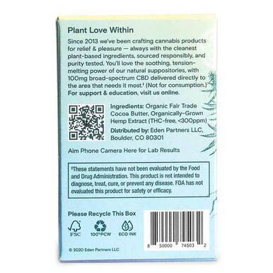 Foria Wellness - CBD Topical - Menstrual Relief Suppositories - 800mg