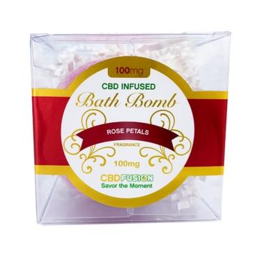 CBD Fusion - CBD Bath - Rose Petal Bath Bomb - 100mg
